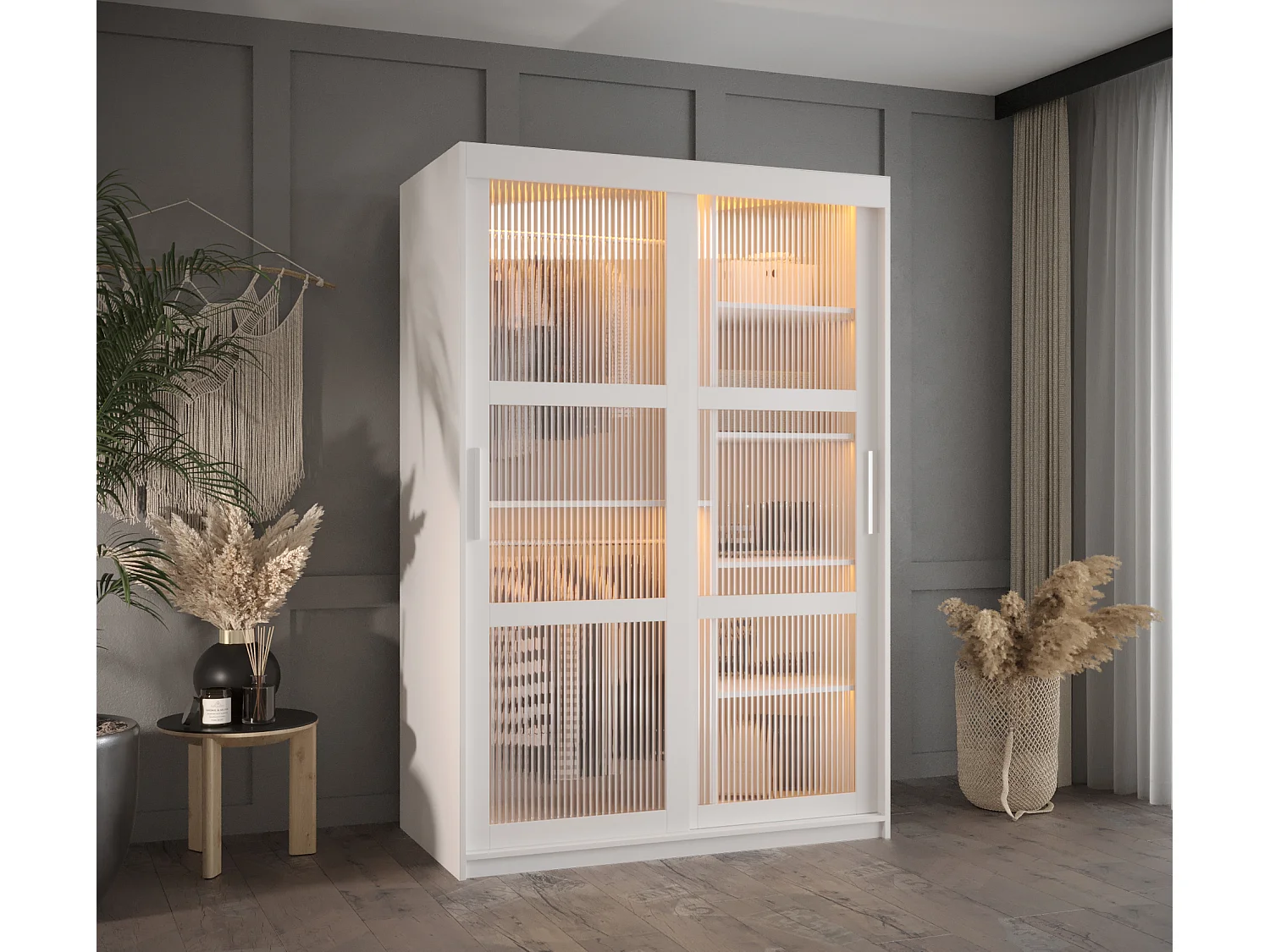 ARMARIO FLUTES DE PUERTAS CORREDERAS 200/120/62 2 puertas (blanco)