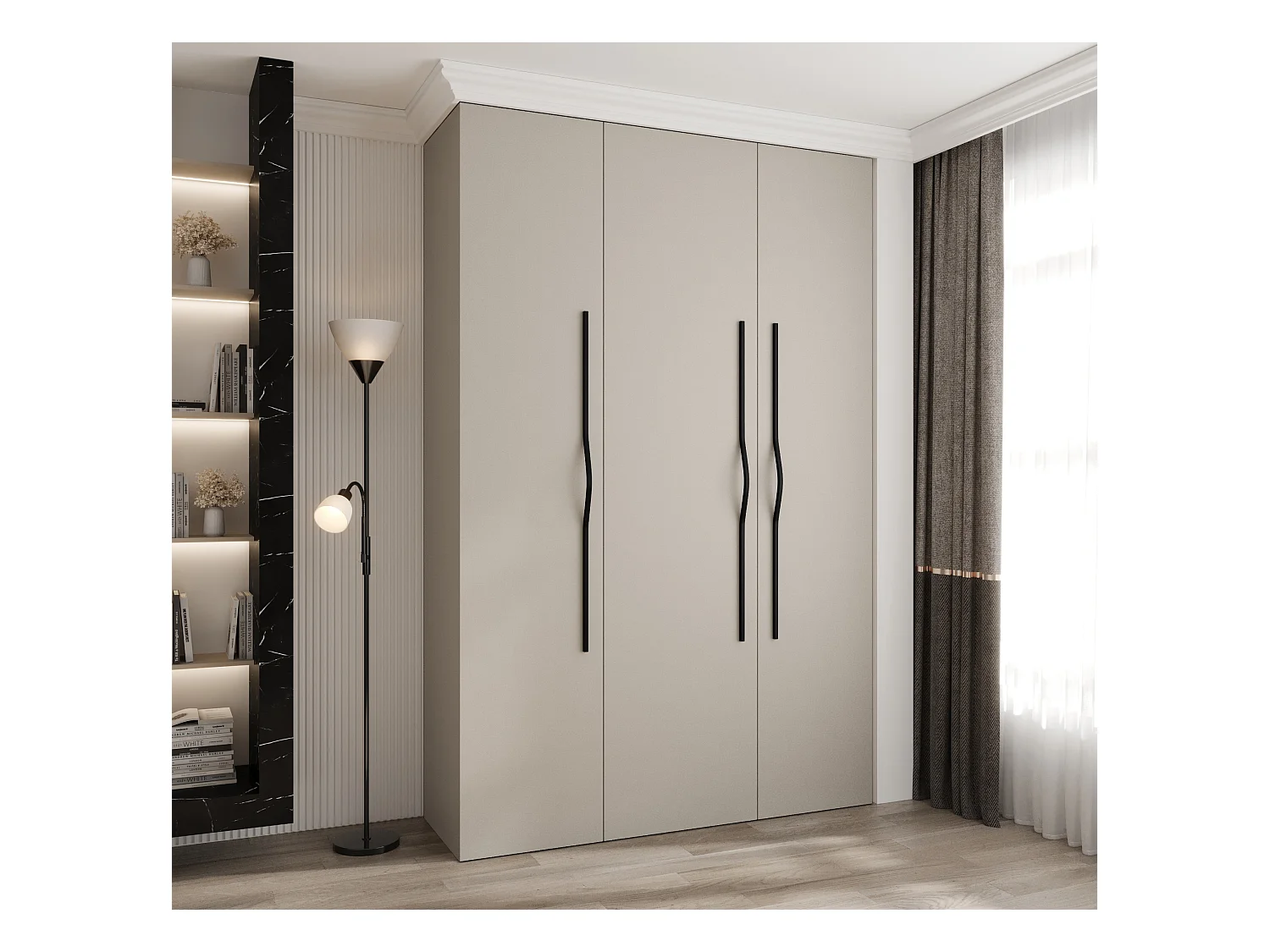 Armoire à portes battantes Como 2 245,5/160/40 3 portes (cachemire/noir)