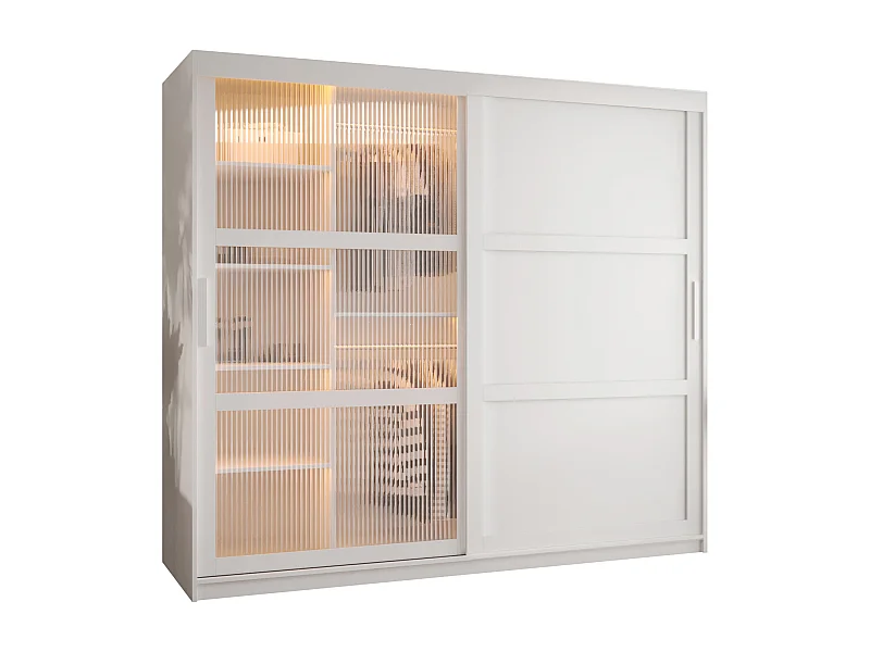 SCHWEBETÜRENSCHRANK FLUTES 3 200/200/62 2-türig (Weiß)