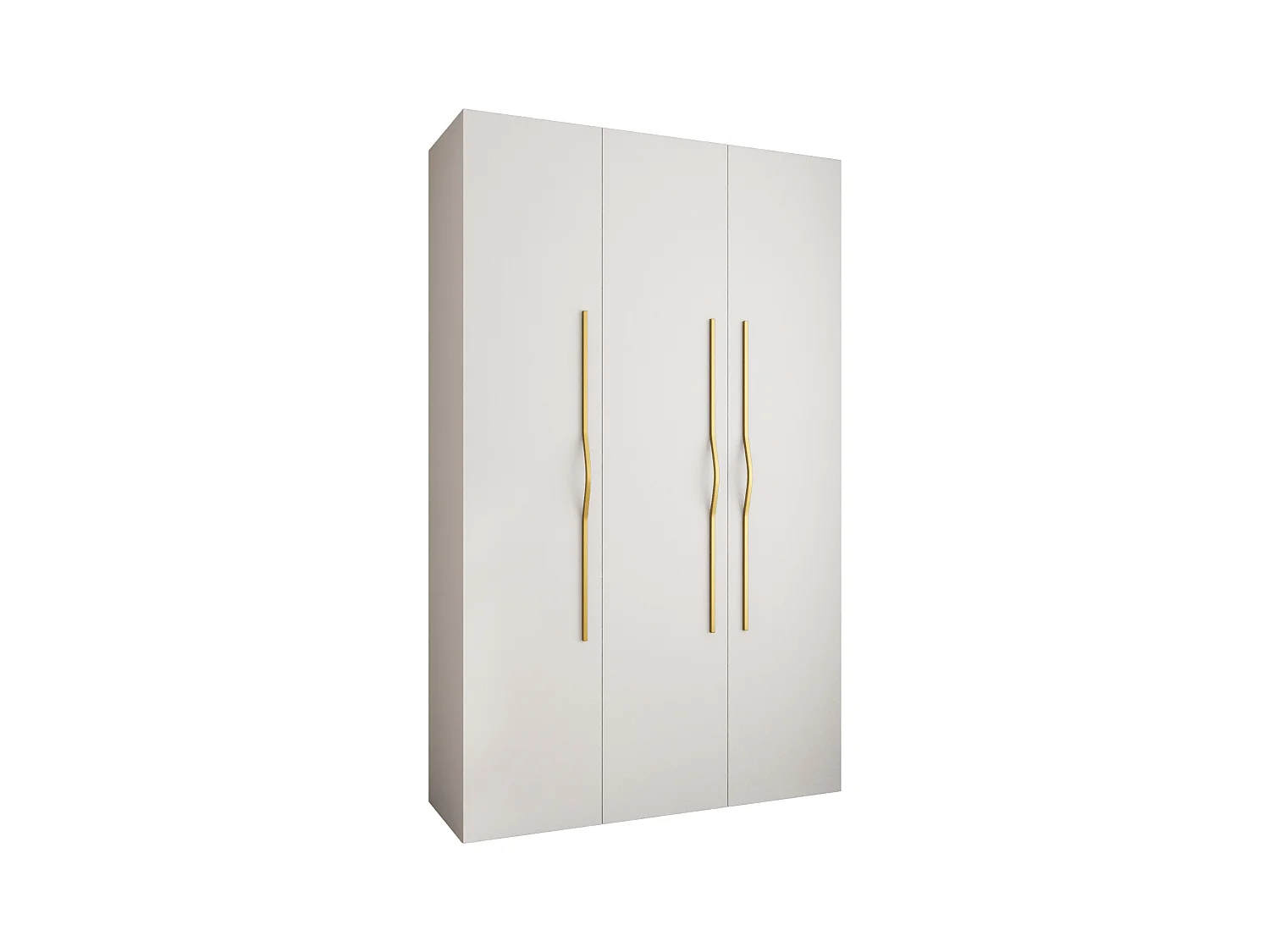 Drehtürenschrank Como 2 245,5/150/50 3-türig (Weiß/Gold)