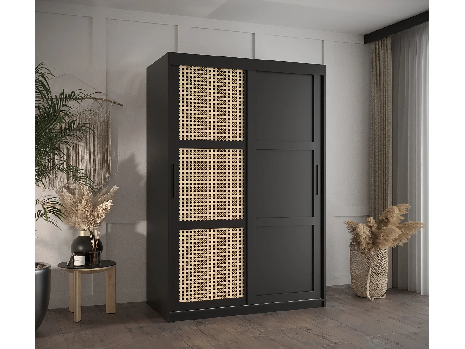 ARMOIRE PLECIONKA 3 À PORTES COULISSANTES 200/120/62 2 Portes (negro)