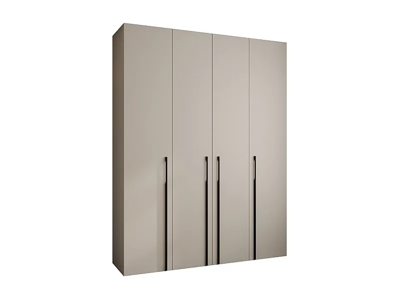 Armadio Como 3 a ante battenti 245,5/190/40 4 porte (cashmere/nero)
