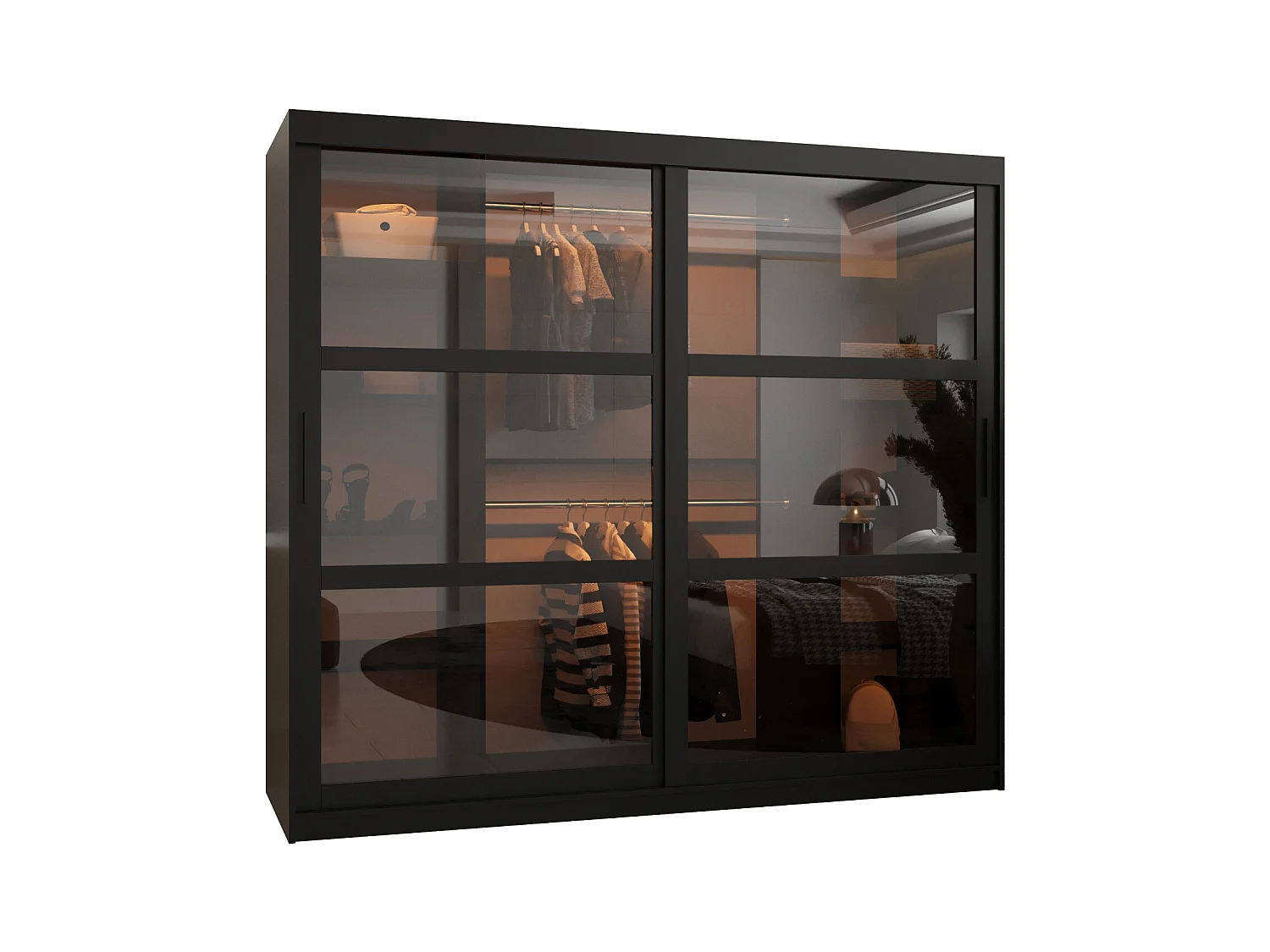 ARMOIRE DOME À PORTES COULISSANTES  200/200/62 2 Portes (negro)