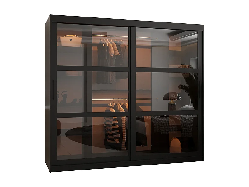 ARMOIRE DOME À PORTES COULISSANTES  200/200/62 2 Portes (negro)