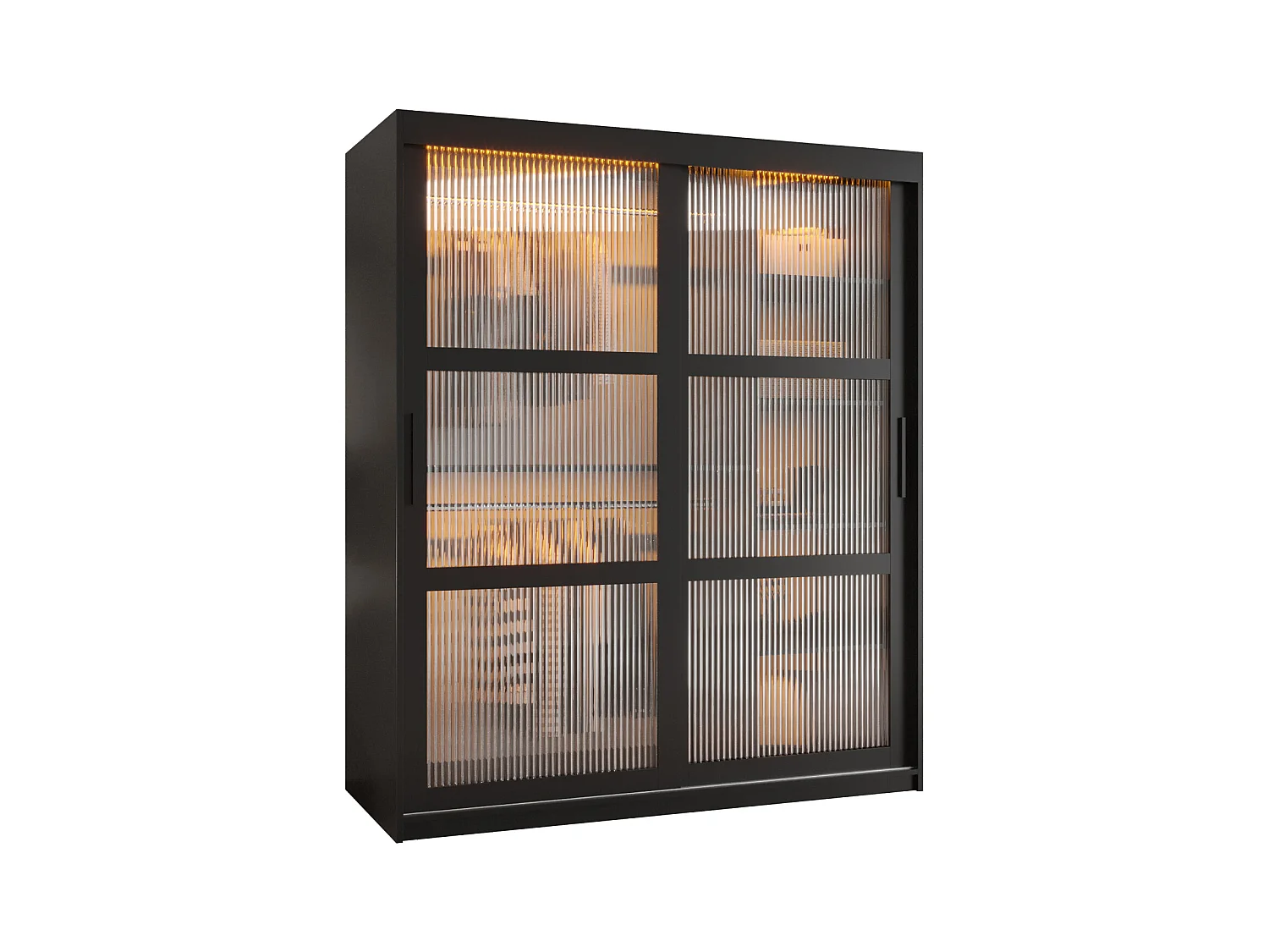 ARMOIRE FLUTES À PORTES COULISSANTES 200/150/62 2 Portes (noir)