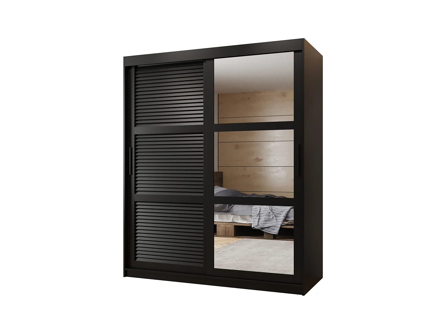 ARMOIRE ZALUZJA 2 À PORTES COULISSANTES 200/150/62 2 Portes (negro)