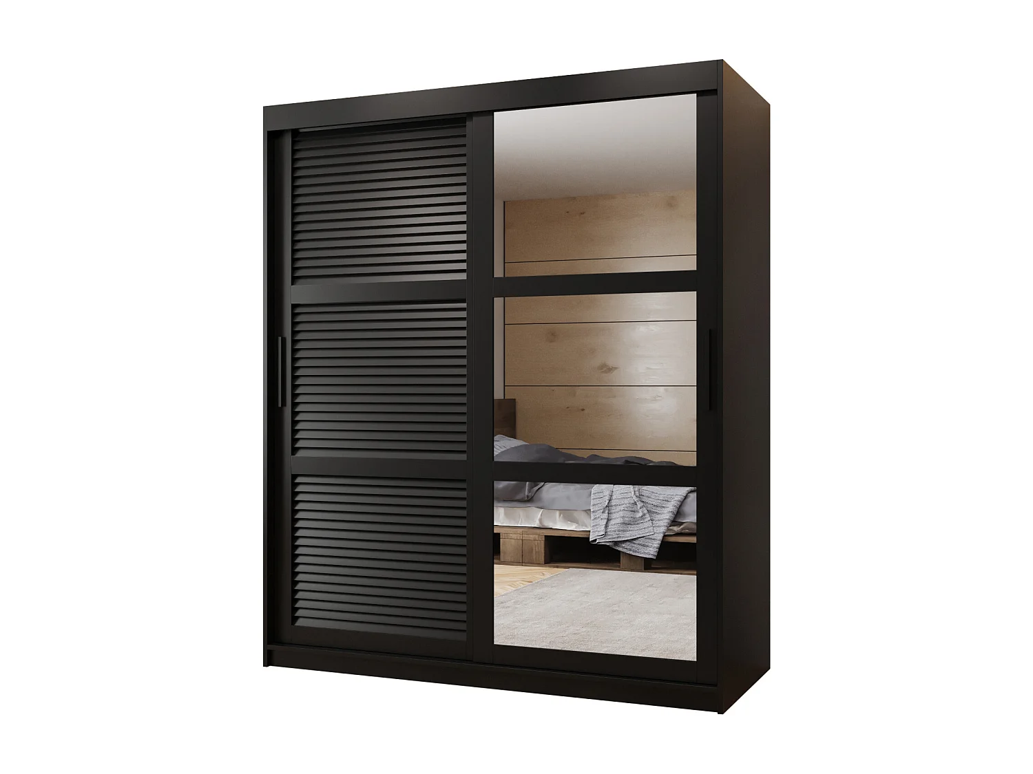 ARMOIRE ZALUZJA 2 À PORTES COULISSANTES 200/150/62 2 Portes (negro)