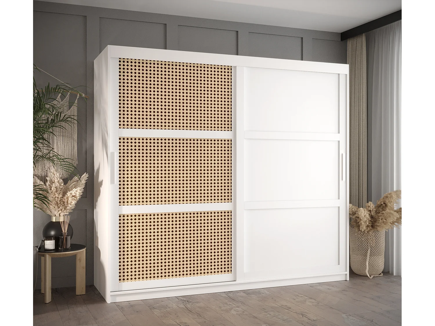 SCHWEBETÜRENSCHRANK PLECIONKA 3 200/200/62 2-türig (Weiß)