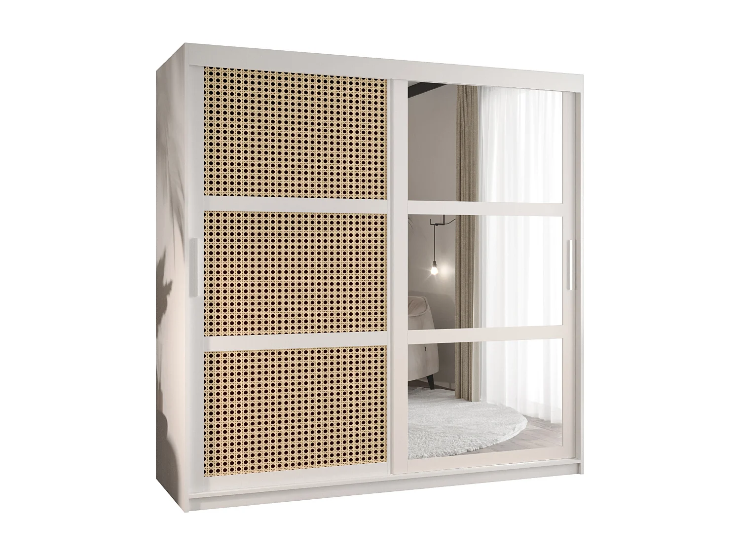 SCHWEBETÜRENSCHRANK PLECIONKA 2 200/180/62 2-türig (Weiß)