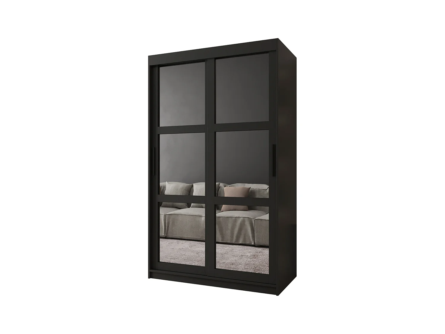 MIROR KLEDINGKAST MET SCHUIFDEUREN 200/120/62 2 deuren (zwart)