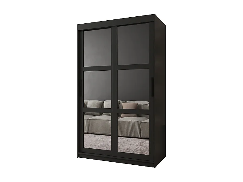 ARMOIRE MIROR À PORTES COULISSANTES 200/120/62 2 Portes (negro)