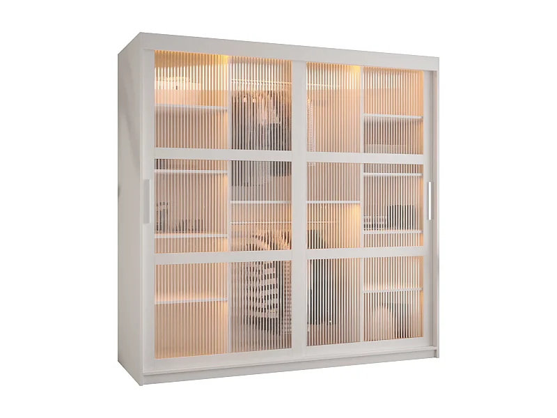 ARMOIRE FLUTES À PORTES COULISSANTES 200/180/62 2 Portes (blanc)