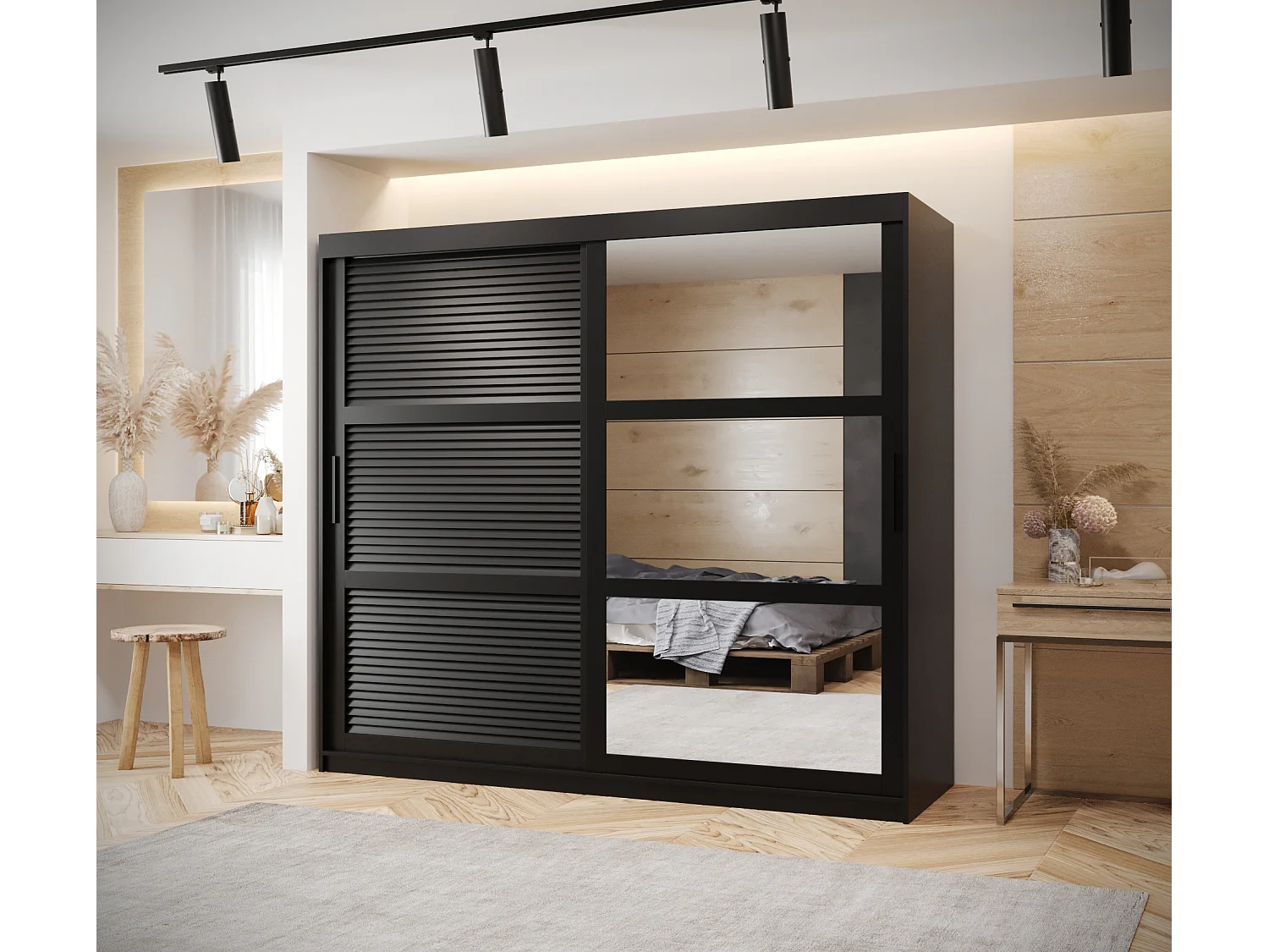 ARMOIRE ZALUZJA 2 À PORTES COULISSANTES 200/200/62 2 Portes (negro)