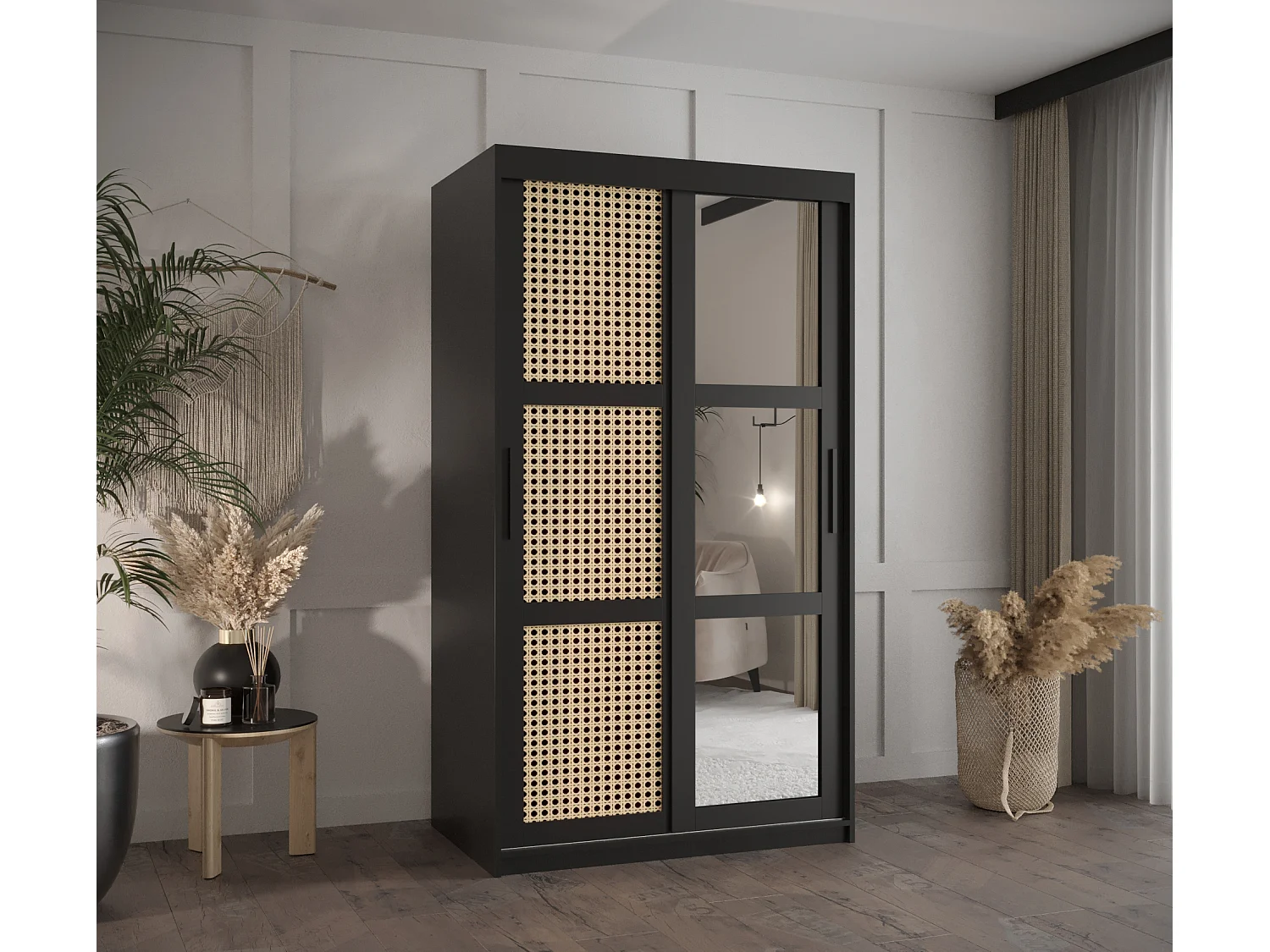 ARMOIRE PLECIONKA 2 À PORTES COULISSANTES 200/100/62 2 Portes (negro)