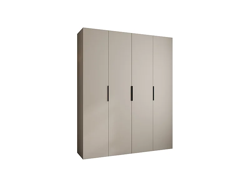 Drehtürenschrank Como 4 245,5/200/50 4-türig (Kaschmir/Schwarz)