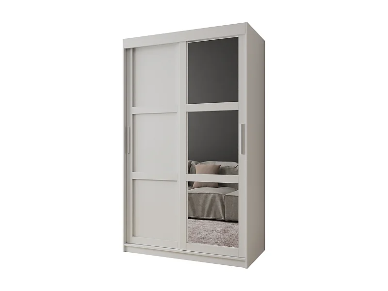 SCHWEBETÜRENSCHRANK MIROR 3 200/120/62 2-türig (Weiß)