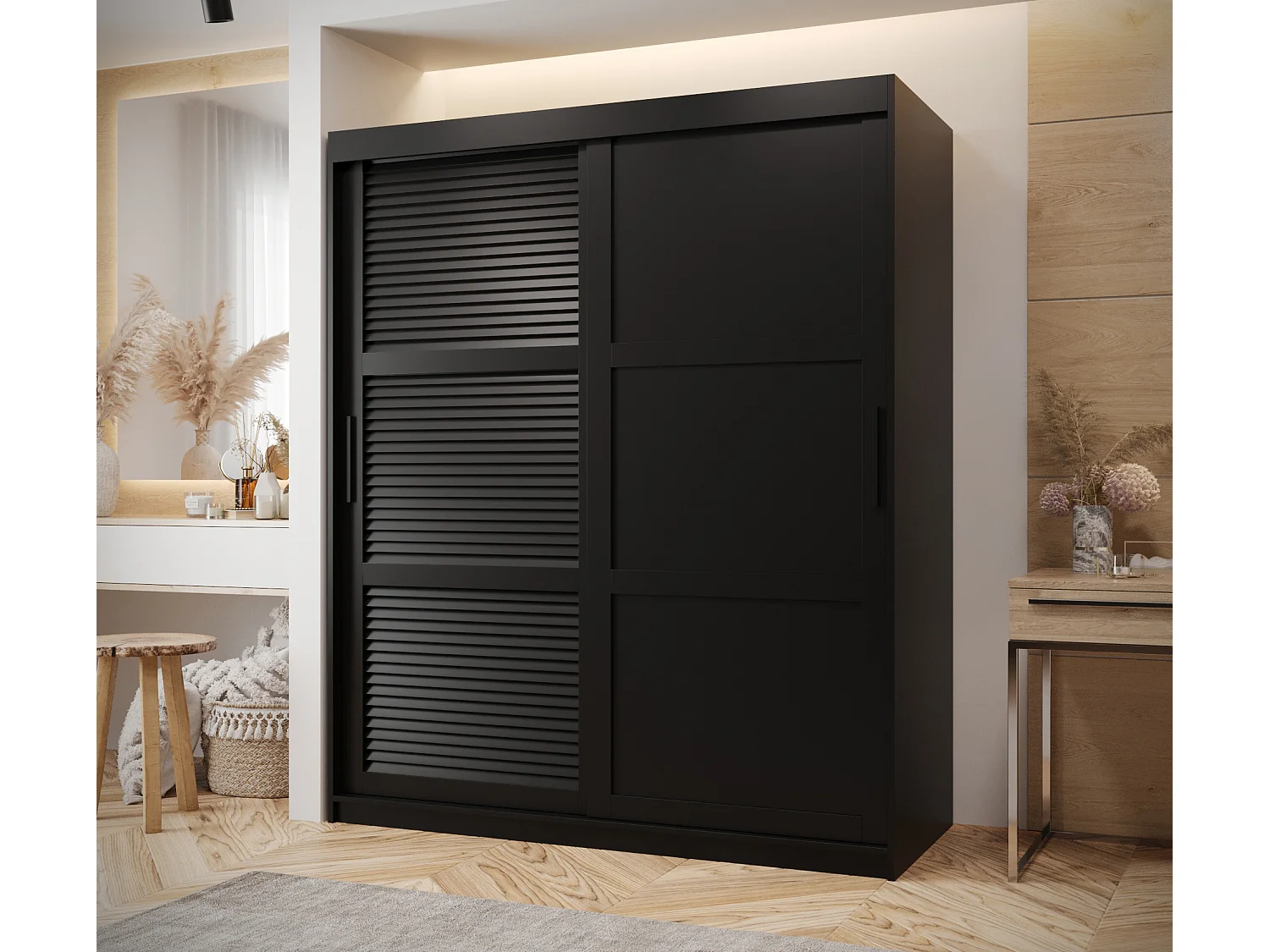 ARMOIRE ZALUZJA 3 À PORTES COULISSANTES 200/150/62 2 Portes (negro)