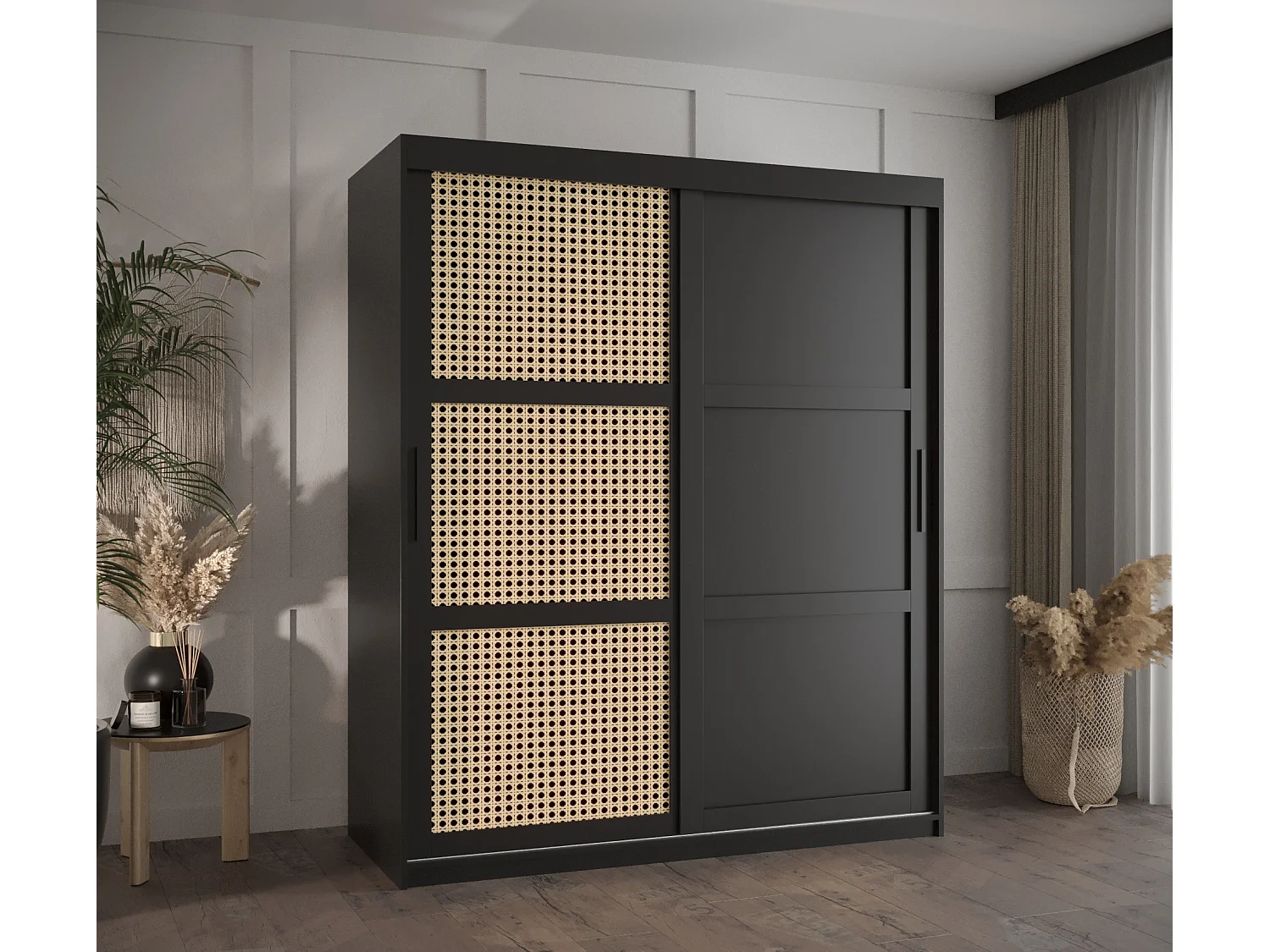 ARMOIRE PLECIONKA 3 À PORTES COULISSANTES 200/150/62 2 Portes (negro)