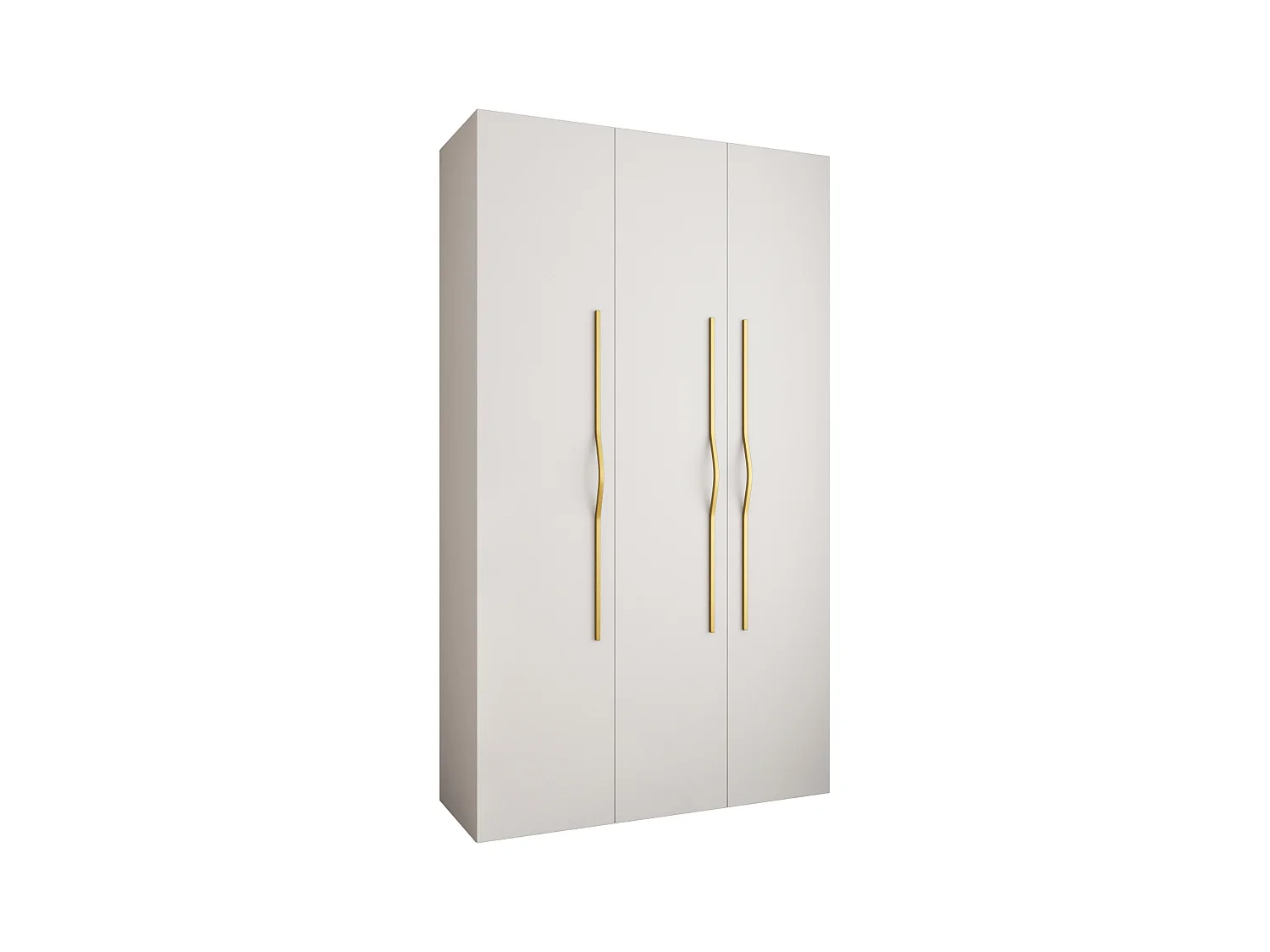 Drehtürenschrank Como 2 245,5/140/40 3-türig (Weiß/Gold)