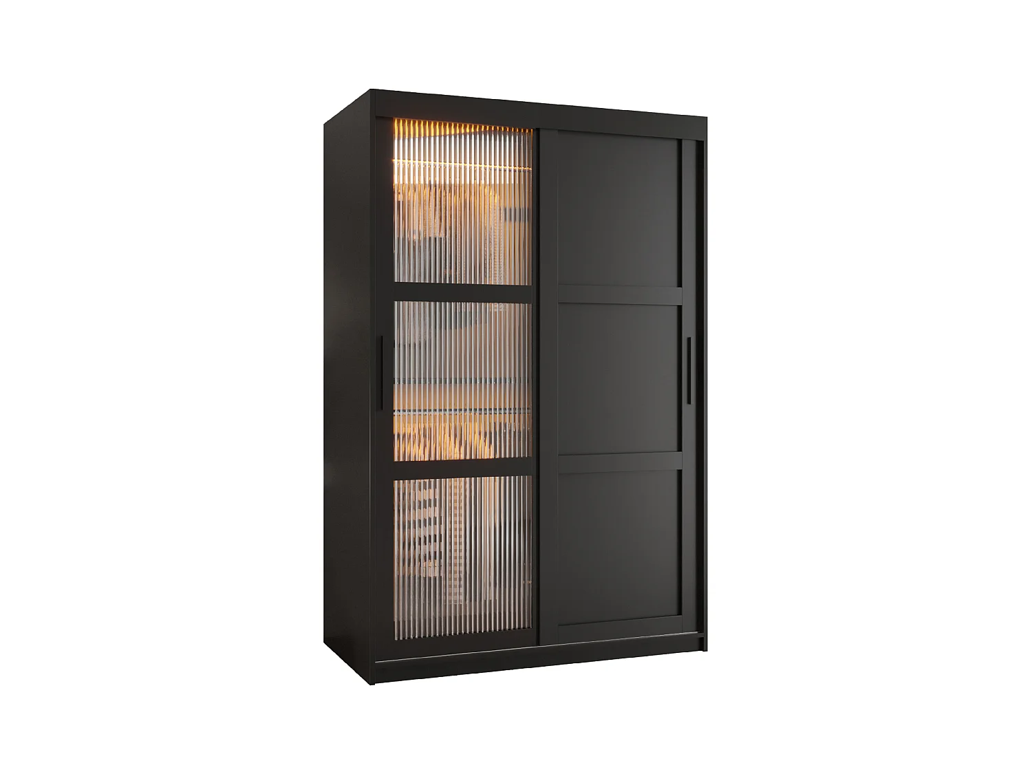 ARMOIRE FLUTES 3 À PORTES COULISSANTES 200/120/62 2 Portes (noir)