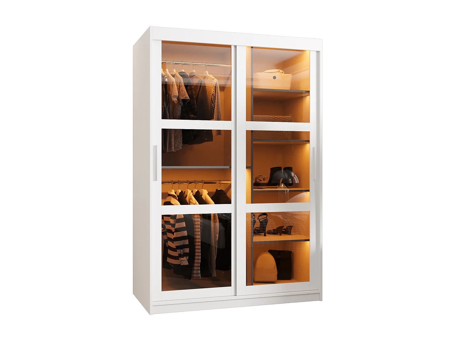 SCHWEBETÜRENSCHRANK DOME 200/120/62 2-türig (Weiß)