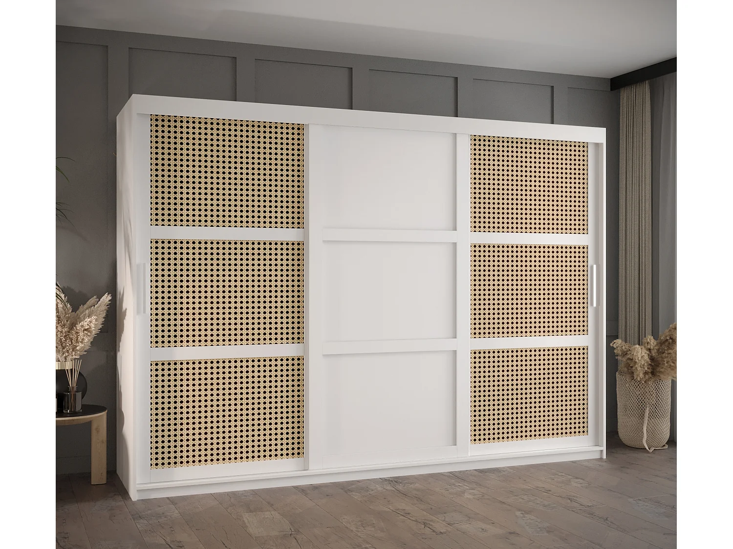 ARMOIRE PLECIONKA 3 À PORTES COULISSANTES 200/250/62 3 Portes (blanc)