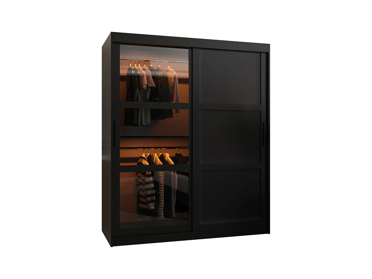 ARMOIRE DOME 3 À PORTES COULISSANTES 200/150/62 2 Portes (negro)