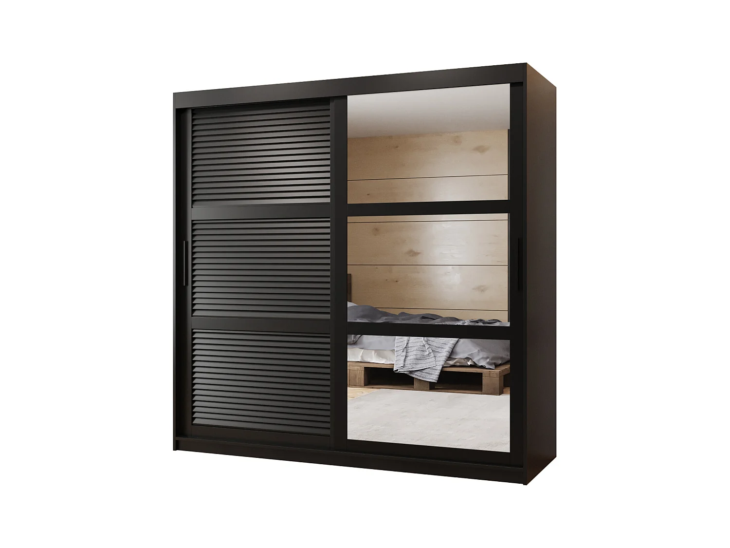 ARMOIRE ZALUZJA 2 À PORTES COULISSANTES 200/180/62 2 Portes (negro)