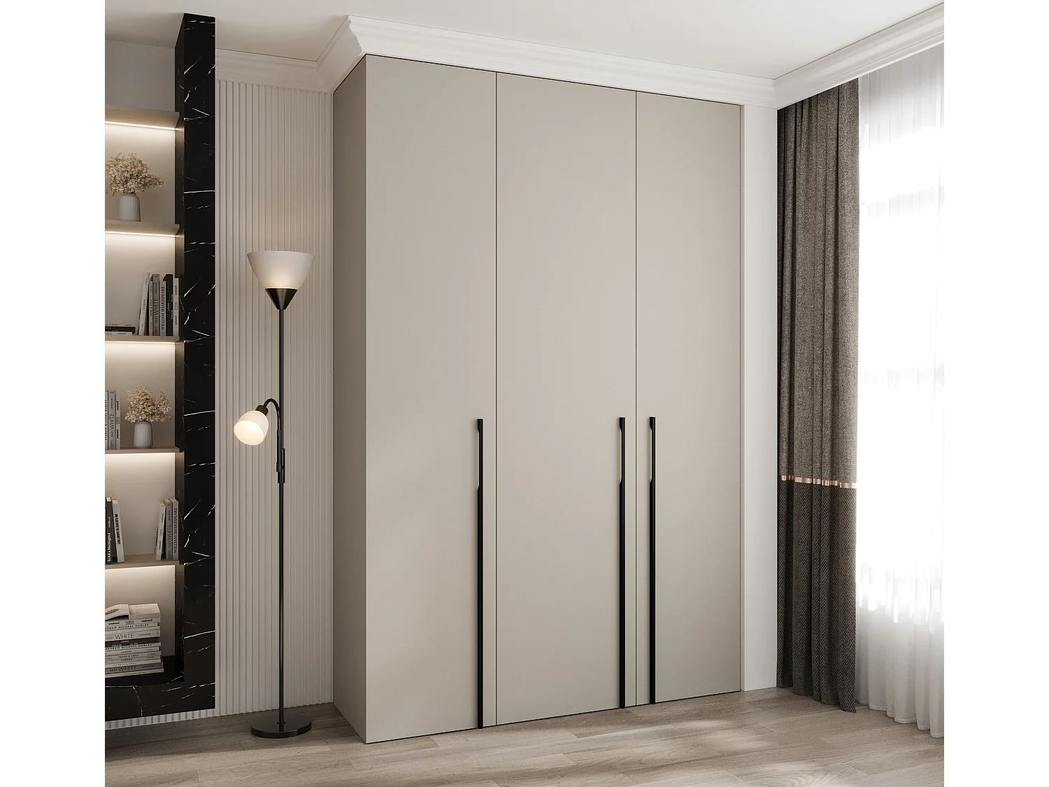 Armoire à portes battantes Como 3 245,5/160/50 3 portes (cachemire/noir)