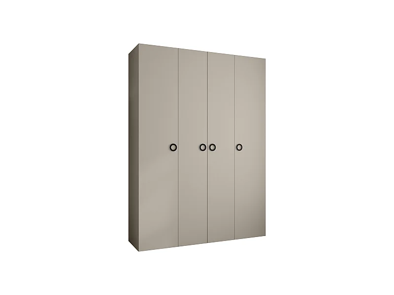 Drehtürenschrank Como 1 245,5/180/40 4-türig (Kaschmir/Schwarz)