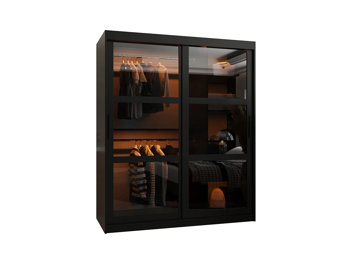 ARMOIRE DOME À PORTES COULISSANTES 200/150/62 2 Portes (negro)