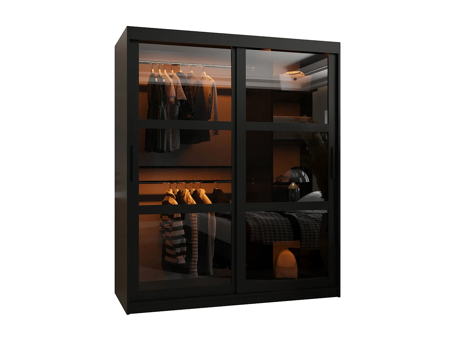 ARMOIRE DOME À PORTES COULISSANTES 200/150/62 2 Portes (negro)