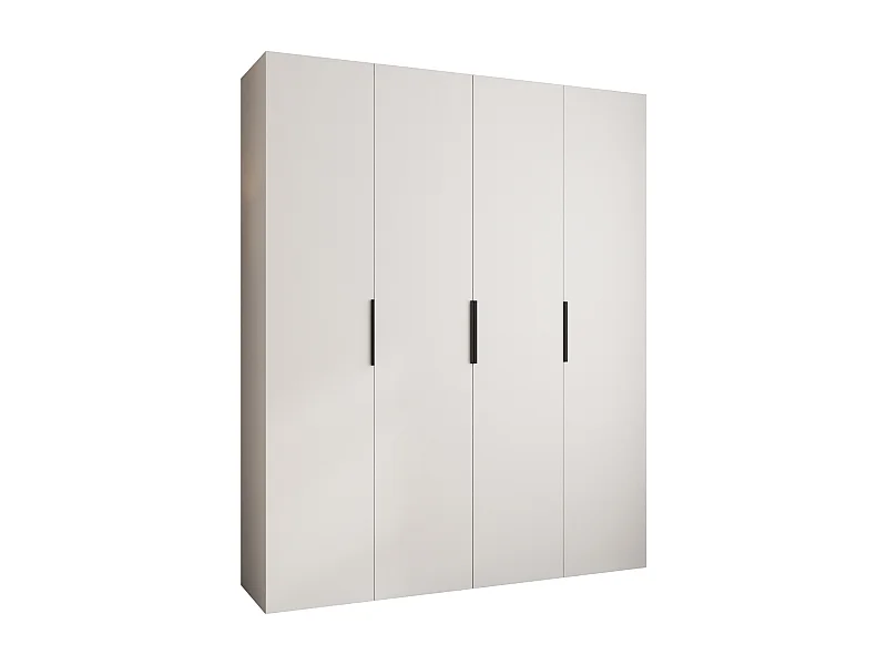 Armadio Como 4 a ante battenti 245,5/200/50 4 porte (bianco/nero)