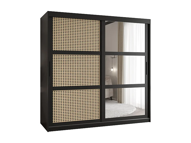 SCHWEBETÜRENSCHRANK PLECIONKA 2 200/180/62 2-türig (Schwarz)