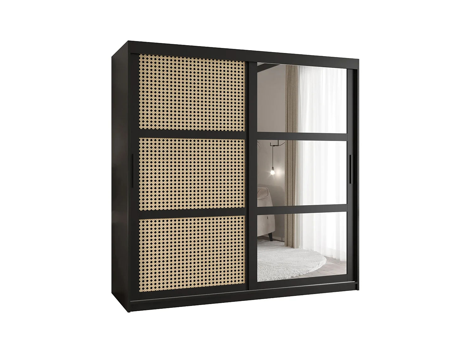ARMOIRE PLECIONKA 2 À PORTES COULISSANTES 200/180/62 2 Portes (negro)