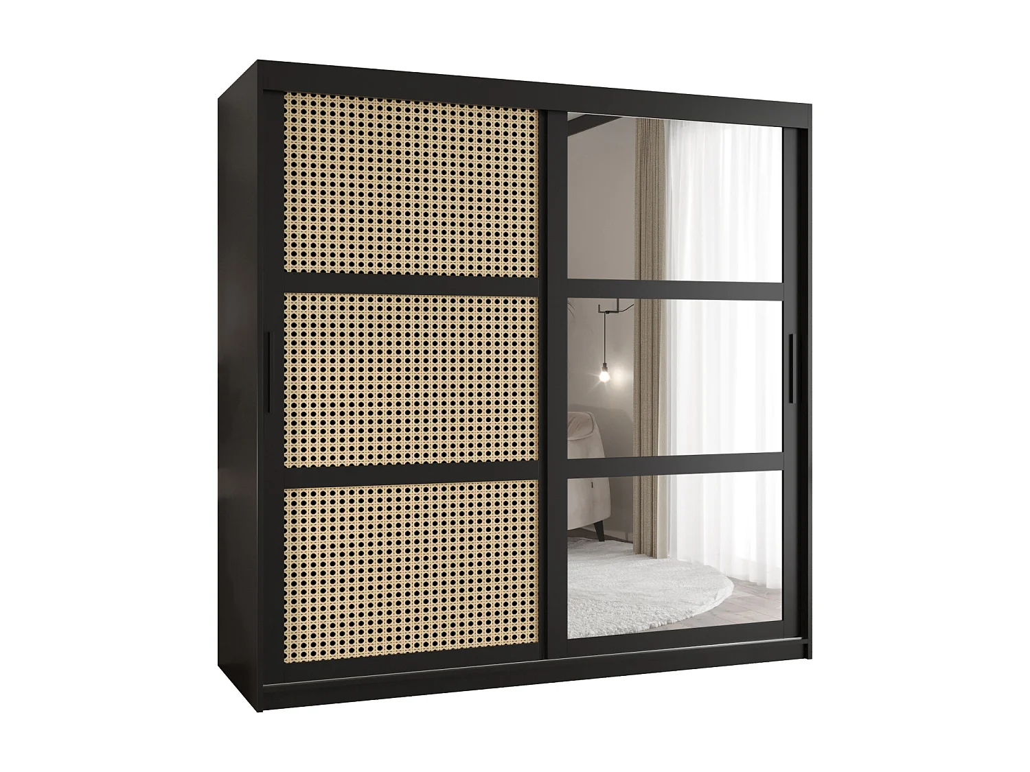 ARMOIRE PLECIONKA 2 À PORTES COULISSANTES 200/180/62 2 Portes (negro)