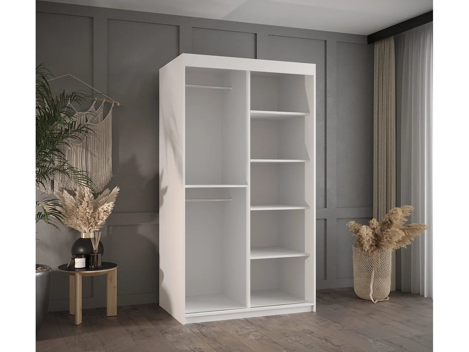 ARMOIRE PLECIONKA 3 À PORTES COULISSANTES 200/100/62 2 Portes (blanc)