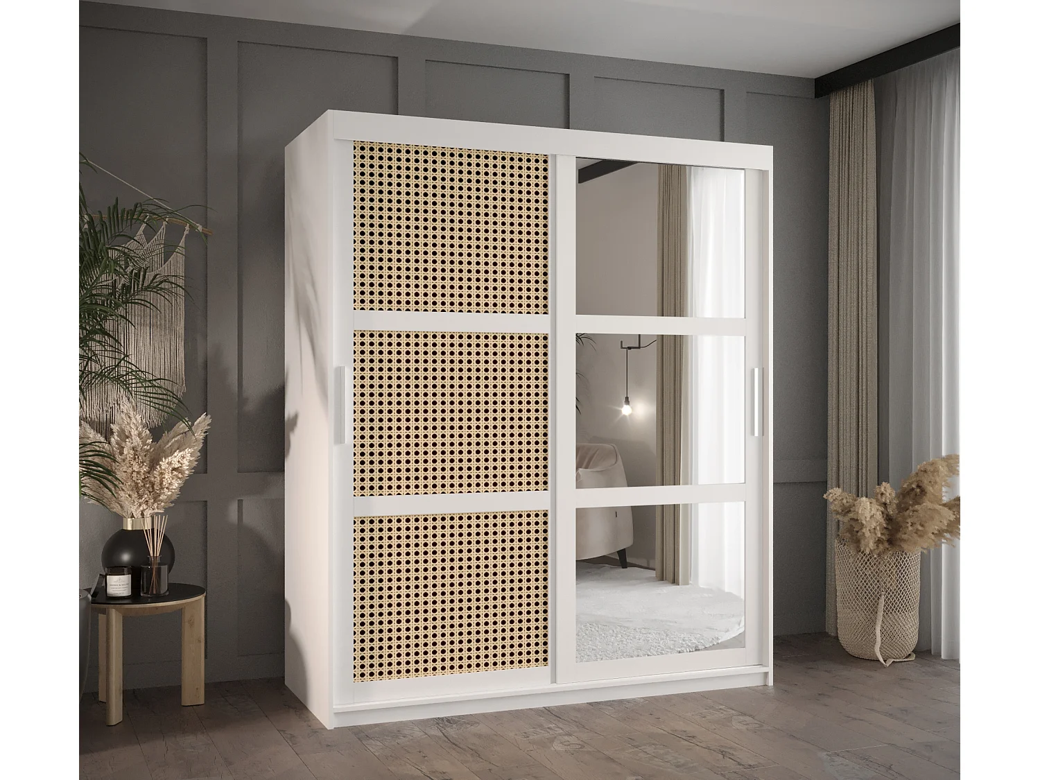 ARMADIO PLECIONKA 2 AD ANTE SCORREVOLI 200/150/62 2 porte (Bianco)