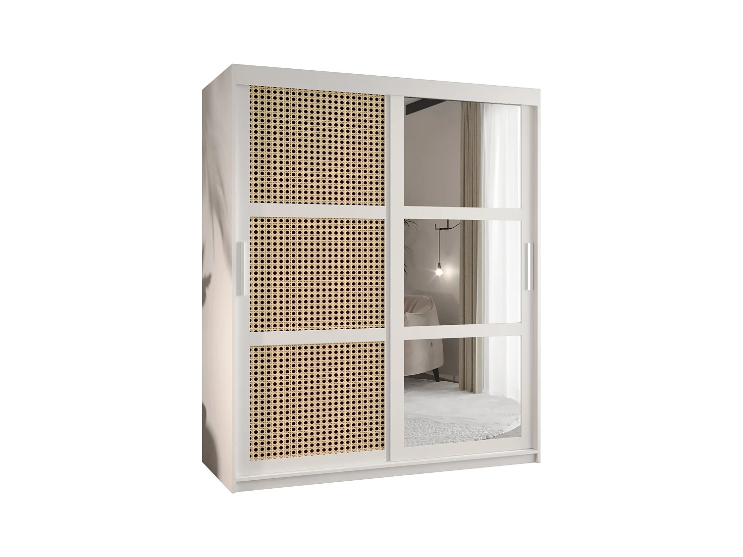 ARMOIRE PLECIONKA 2 À PORTES COULISSANTES 200/150/62 2 Portes (blanc)