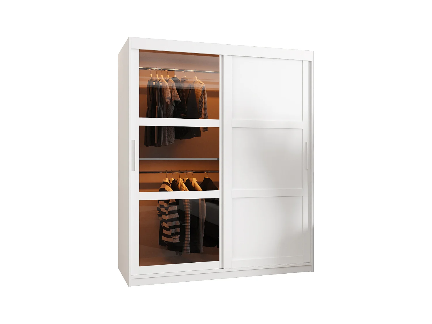 ARMOIRE DOME 3 À PORTES COULISSANTES 200/150/62 2 Portes (blanc)