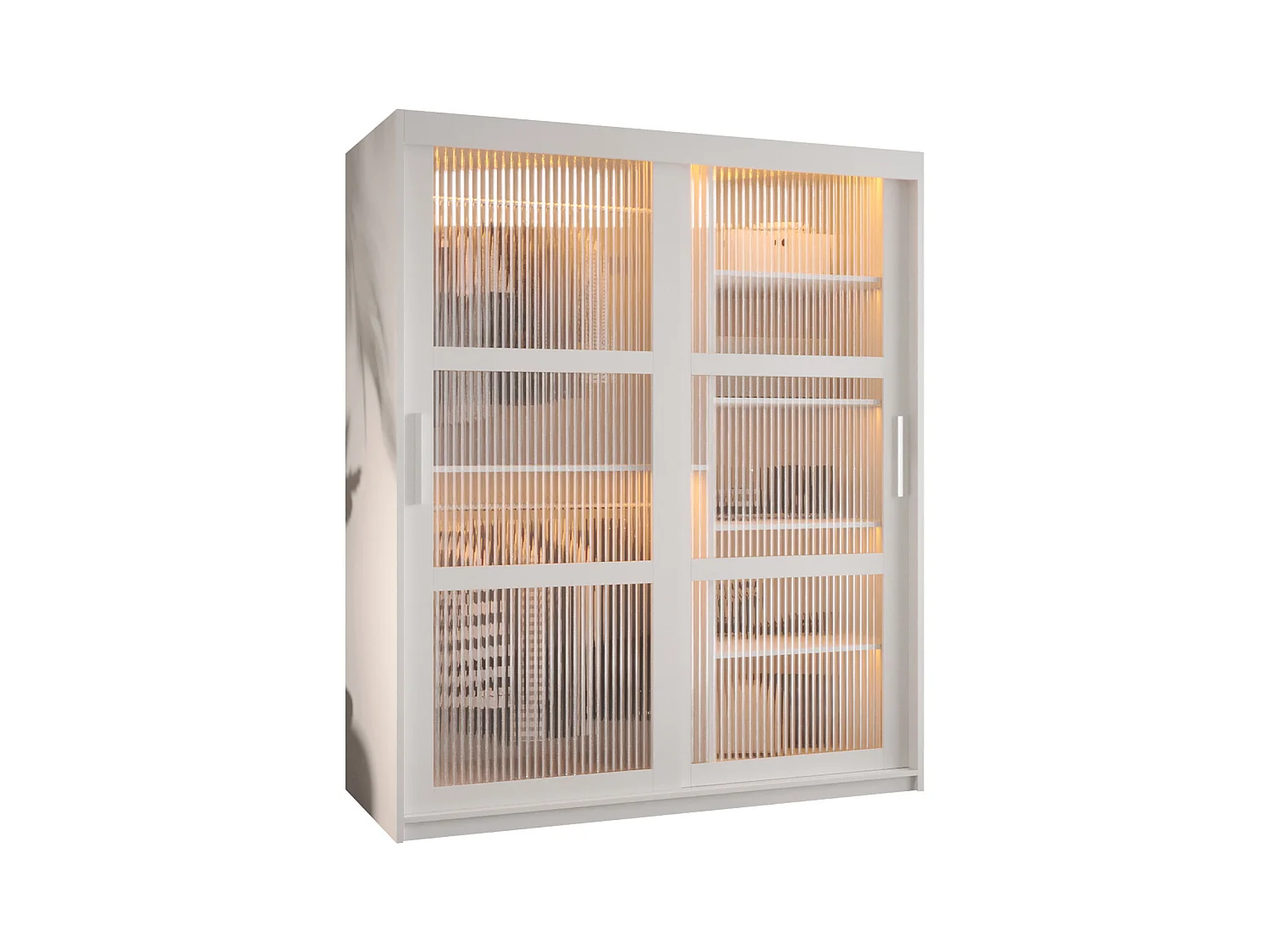ARMOIRE FLUTES À PORTES COULISSANTES 200/150/62 2 Portes (blanc)