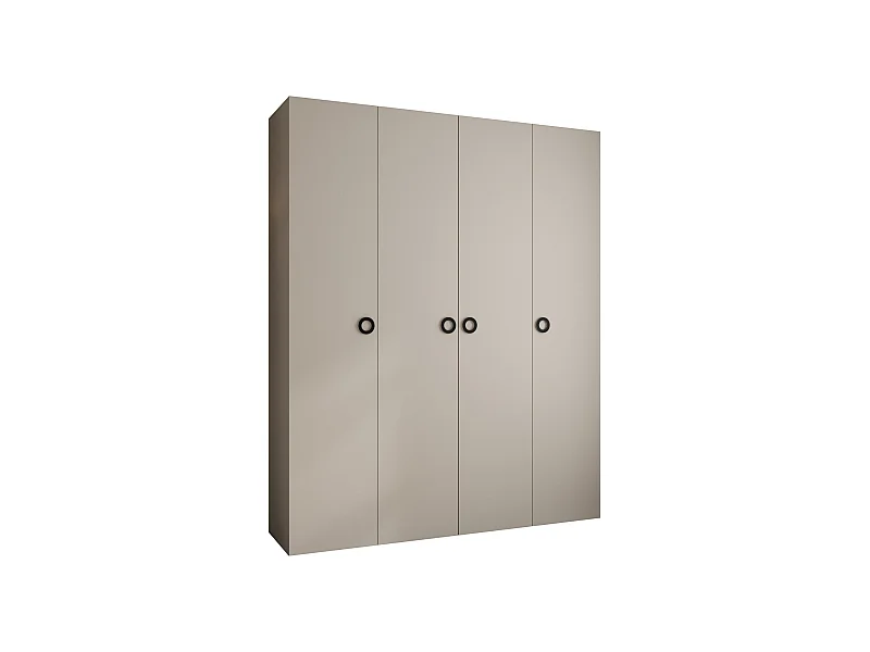 Drehtürenschrank Como 1 245,5/200/50 4-türig (Kaschmir/Schwarz)