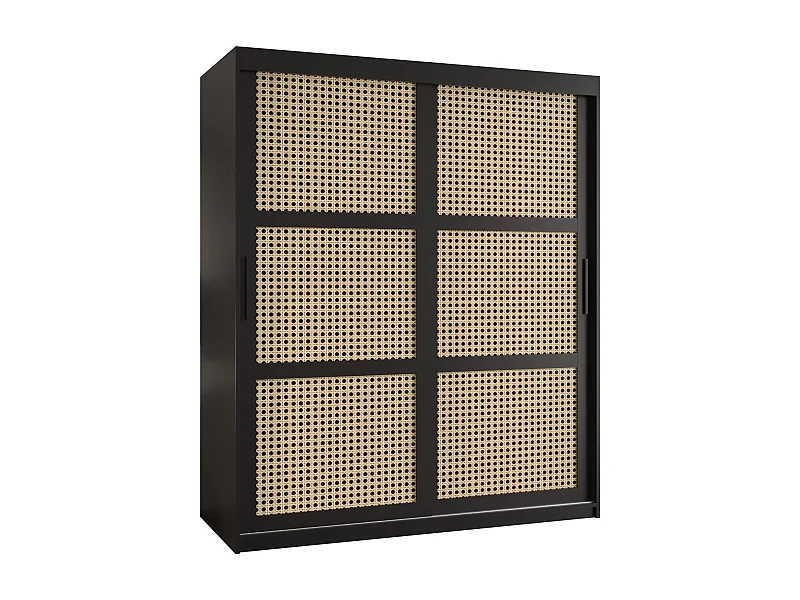 SCHWEBETÜRENSCHRANK PLECIONKA 200/150/62 2-türig (Schwarz)