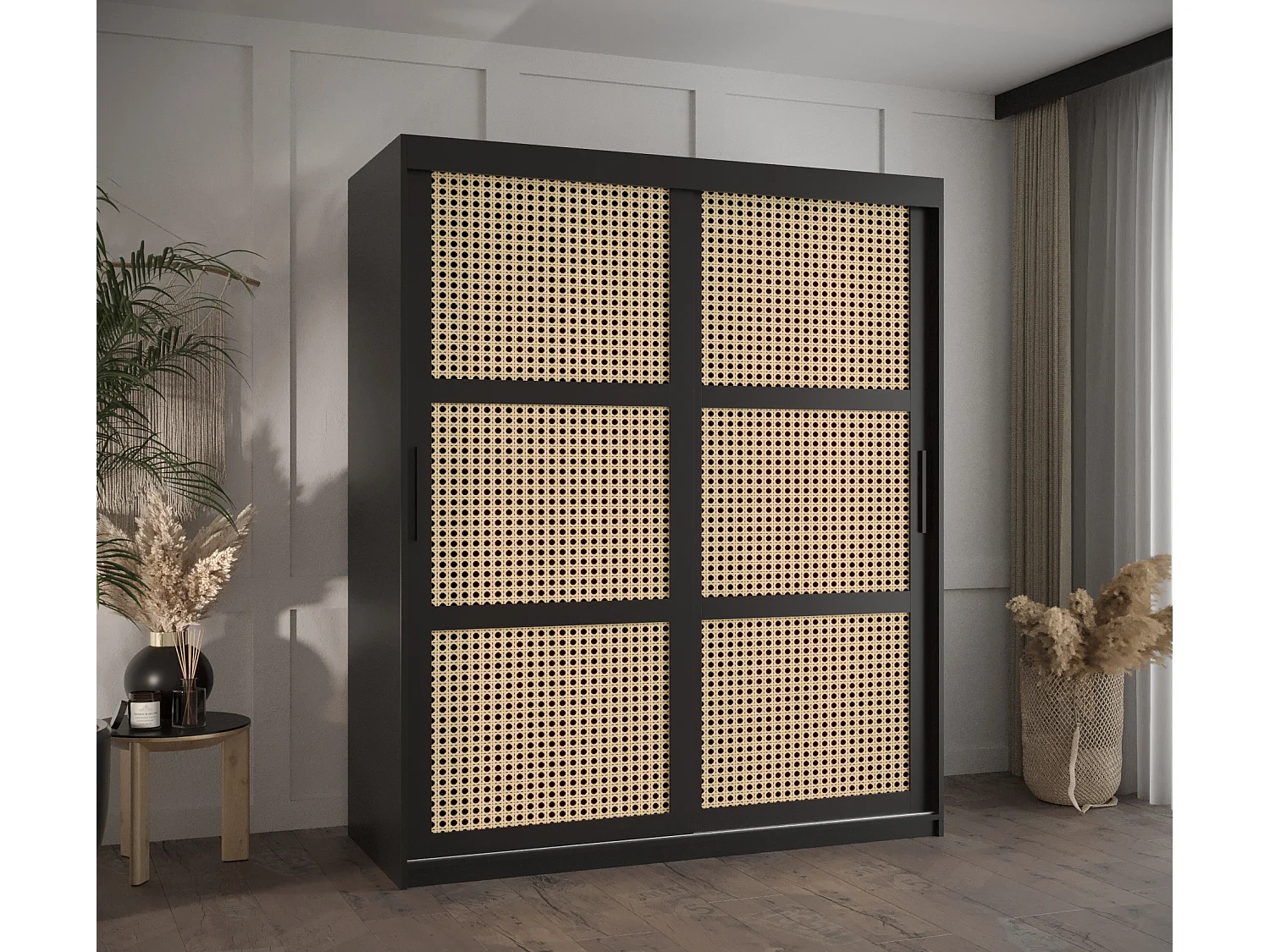 ARMOIRE PLECIONKA À PORTES COULISSANTES 200/150/62 2 Portes (negro)