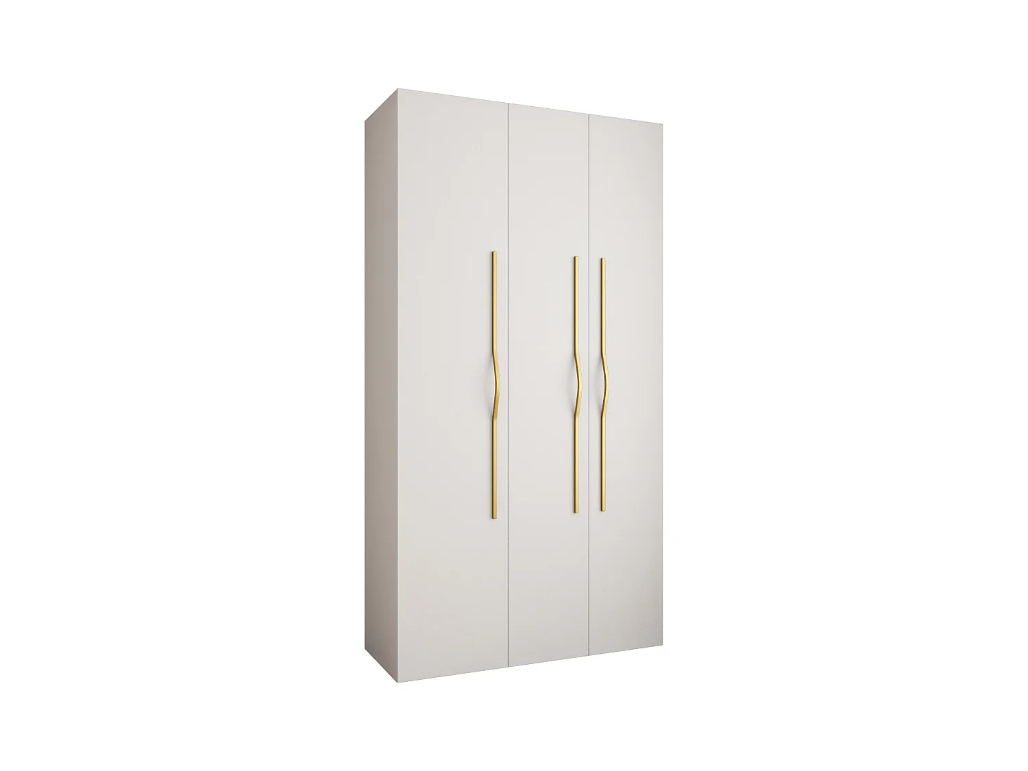 Armoire à portes battantes Como 2 245,5/130/40 3 portes (blanc/or)