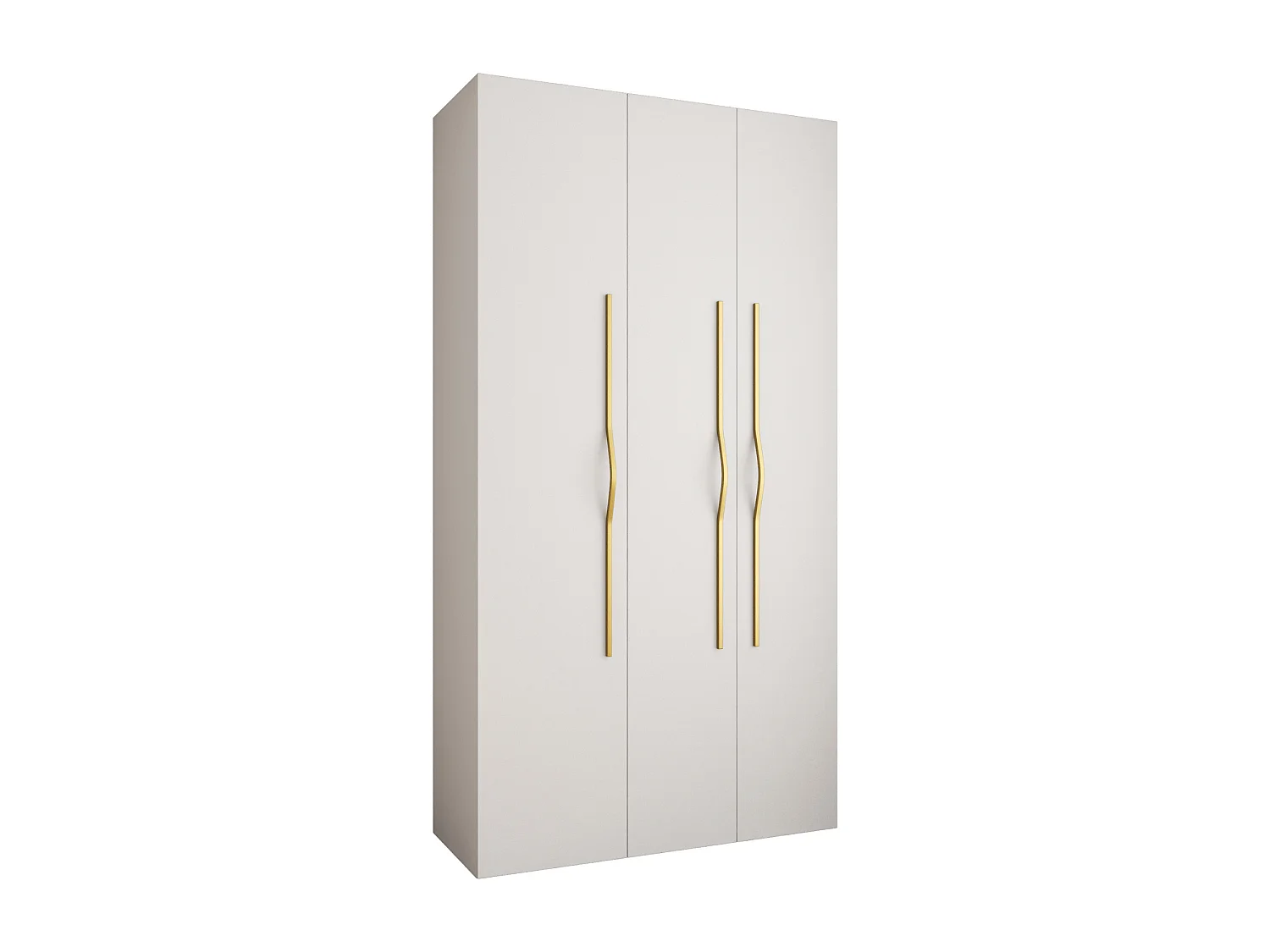 Armário Como 2 com portas de batente 245,5/130/40 3 portas (branco/dourado)