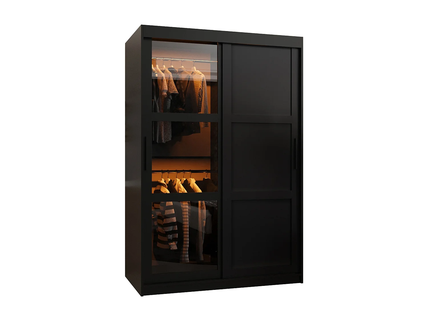 SCHWEBETÜRENSCHRANK DOME 3 200/120/62 2-türig (Schwarz)