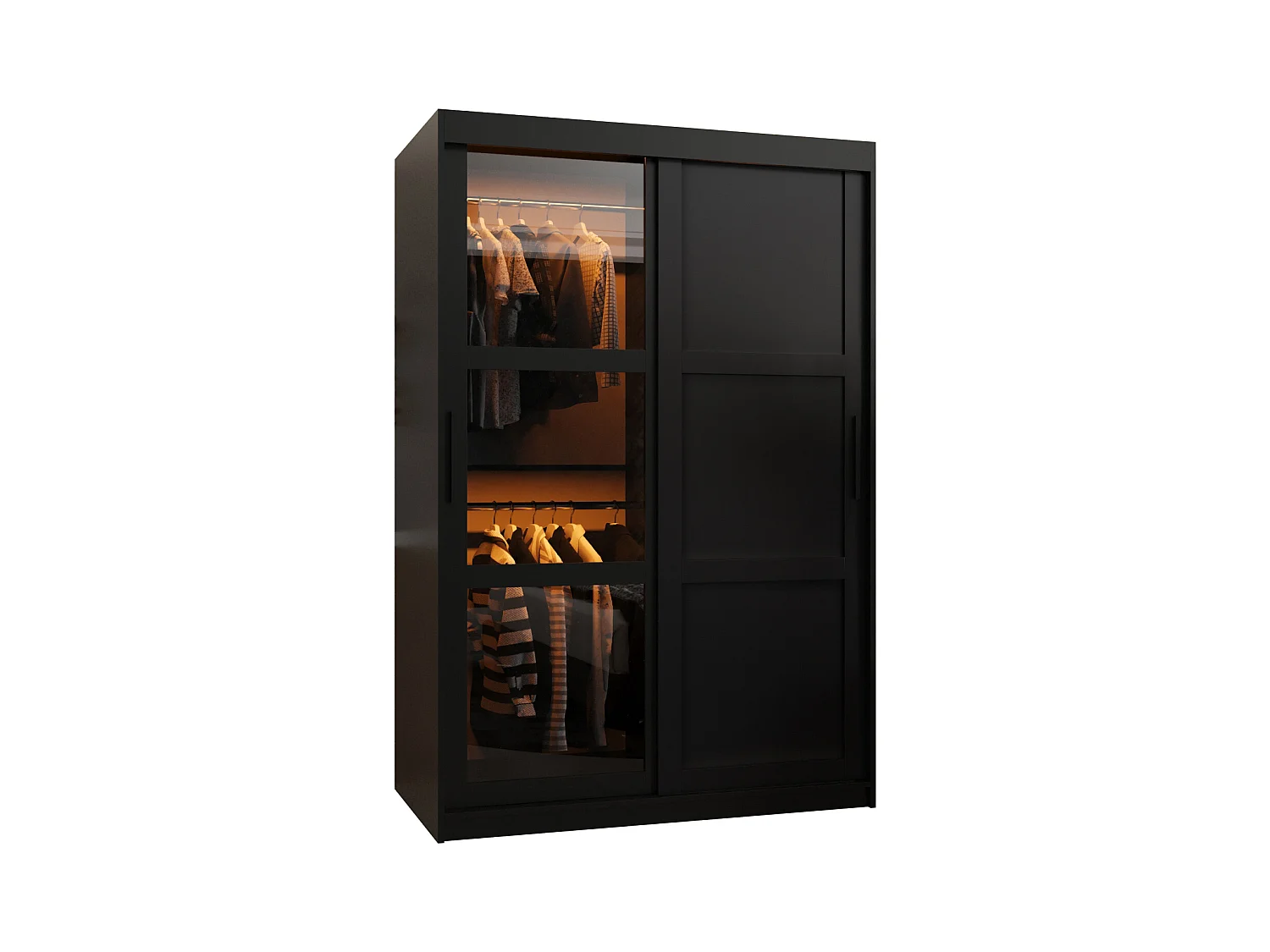 ARMOIRE DOME 3 À PORTES COULISSANTES 200/120/62 2 Portes (negro)
