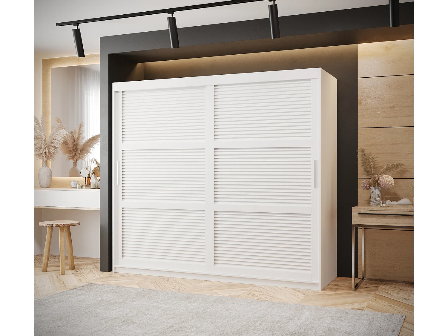 ARMOIRE ZALUZJA À PORTES COULISSANTES 200/200/62 2 Portes (blanc)