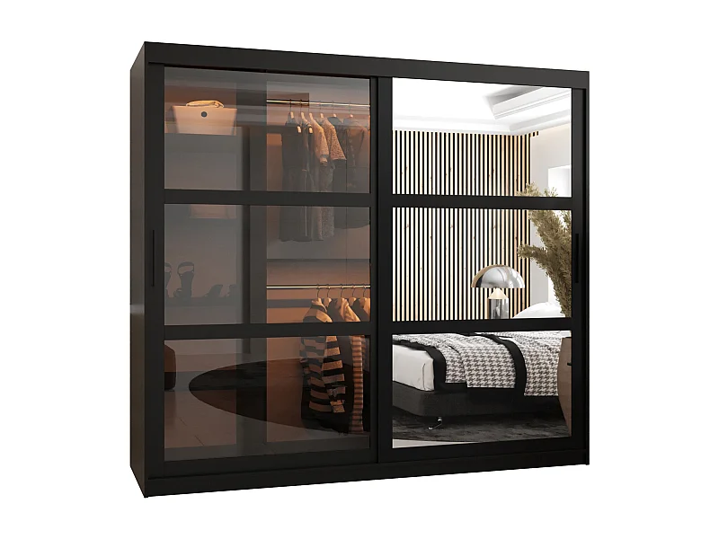 ARMOIRE DOME 2 À PORTES COULISSANTES 200/200/62 2 Portes (negro)